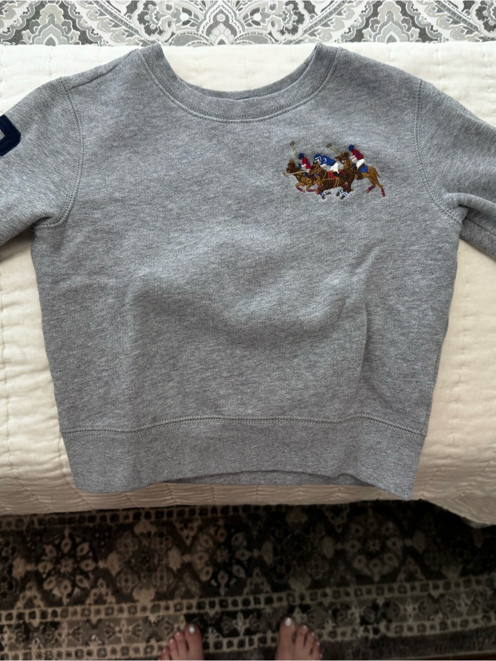 Polo by Ralph Lauren Grey Kids Embroidered Polo Players Sweatshirt